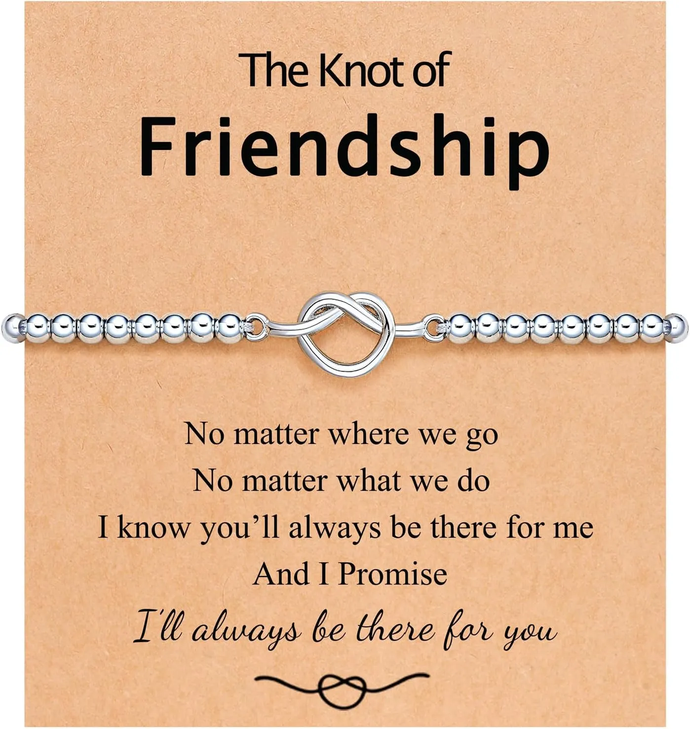 Forever Love Knot Infinity Friendship Bracelets for Women, Bridesmaid Wedding Valentines Birthday Gifts for Friends