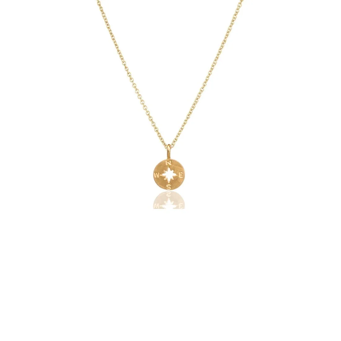 Friendship Delicacy Compass Pendant Necklace Good Luck Key Pendant Chain Necklace with Message Card Gift Card (Gold Compass)