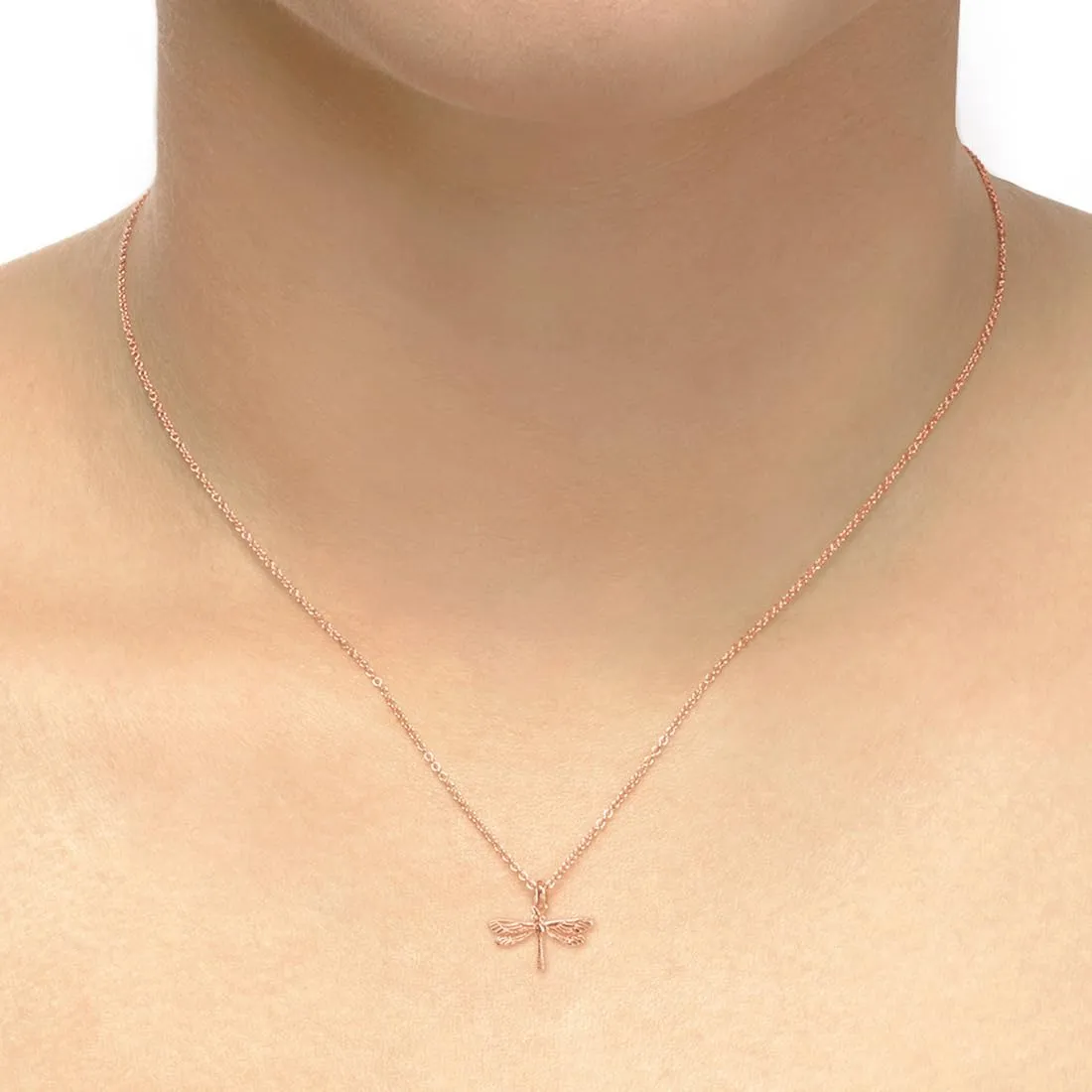 Friendship Delicacy Dragonfly Necklace Good Luck Elephant Pendant Chain Necklace with Message Card Gift Card (Gold Dragonfly)