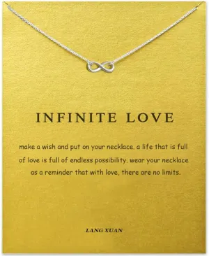 Friendship Infinite 8 Necklace Lucky Elephant Star Pearl Circle Pendant Necklace for Women Gift Card
