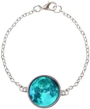 Frienemy Presents Glow in The Dark Off White Moon Glass Bracelet #Frienemy-205