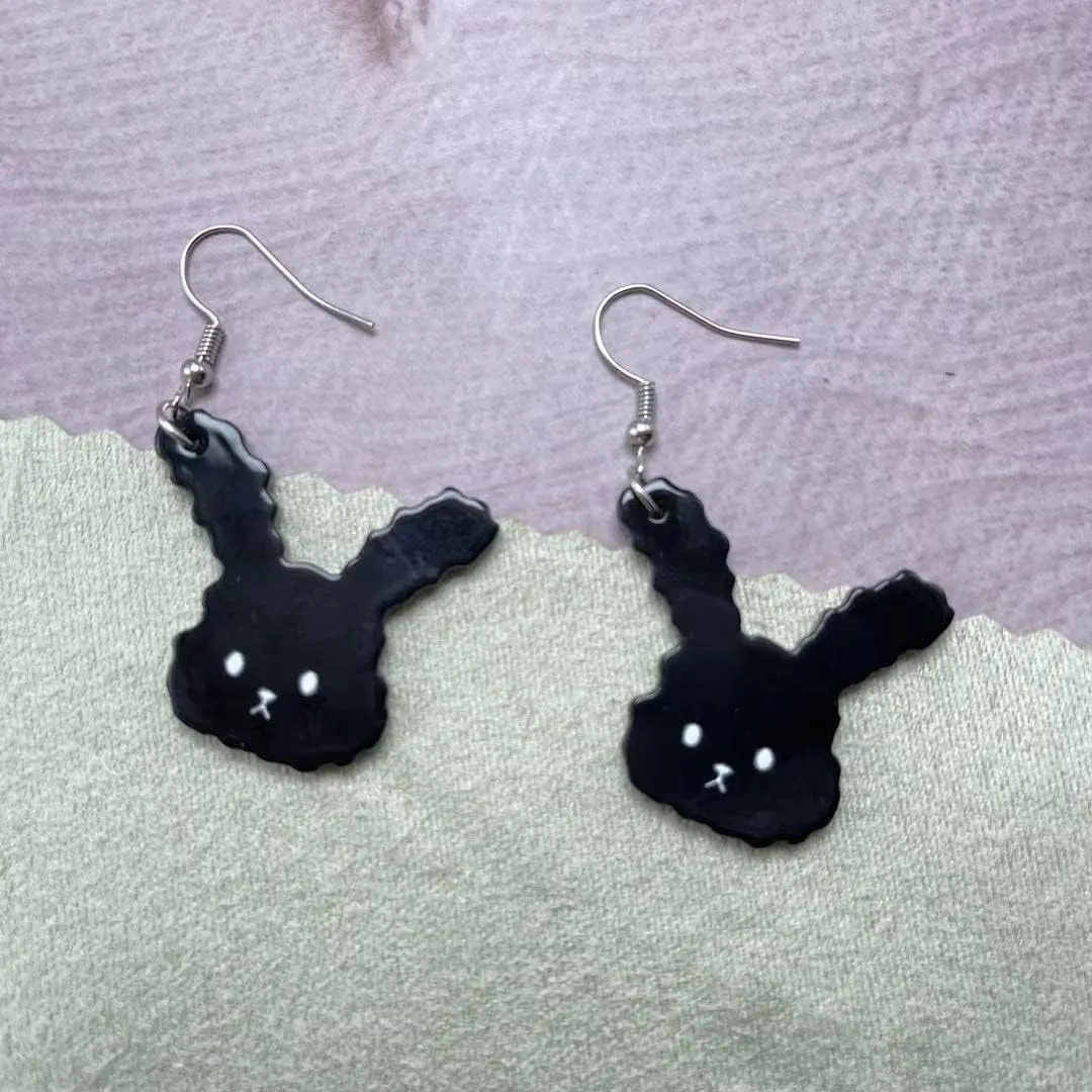 Funny Cute Kawaii Acrylic Animal Earrings, Sheep Panda Rabbit Goat Lamb Big Rooster Chicken Red Pink Lips Eyes Drop Dangle Earring for Women Girls, Sweet Stud Earring Thanksgiving Christmas Jewelry Gift
