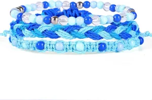 Fuqimanman2020 Colorful Bohemia Stackable Bead Rope Bracelets Braided 3Pcs Woven String Friendship Bracelet Adjustable Waterproof Wax Coated Bracelet Beach Party Jewelry For Women