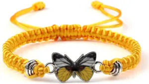 Fuqimanman2020 Colorful Butterfly Charm Bracelet String Handmade Woven Adjustable Braided Rope for Couple Women Friendship BFF Party Family Jewelry