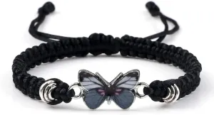 Fuqimanman2020 Colorful Butterfly Charm Bracelet String Handmade Woven Adjustable Braided Rope for Couple Women Friendship BFF Party Family Jewelry
