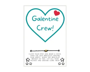 GALENTINE'S Crew Wish, Wish Bracelet, Gal Pal Friend Wish Bracelet, Galentine Party Favor, Celebrate Friendship, Valentine's Day Gift, Holiday Wish Bracelet, Make A Wish, Galentine's Day Wish Bracelet