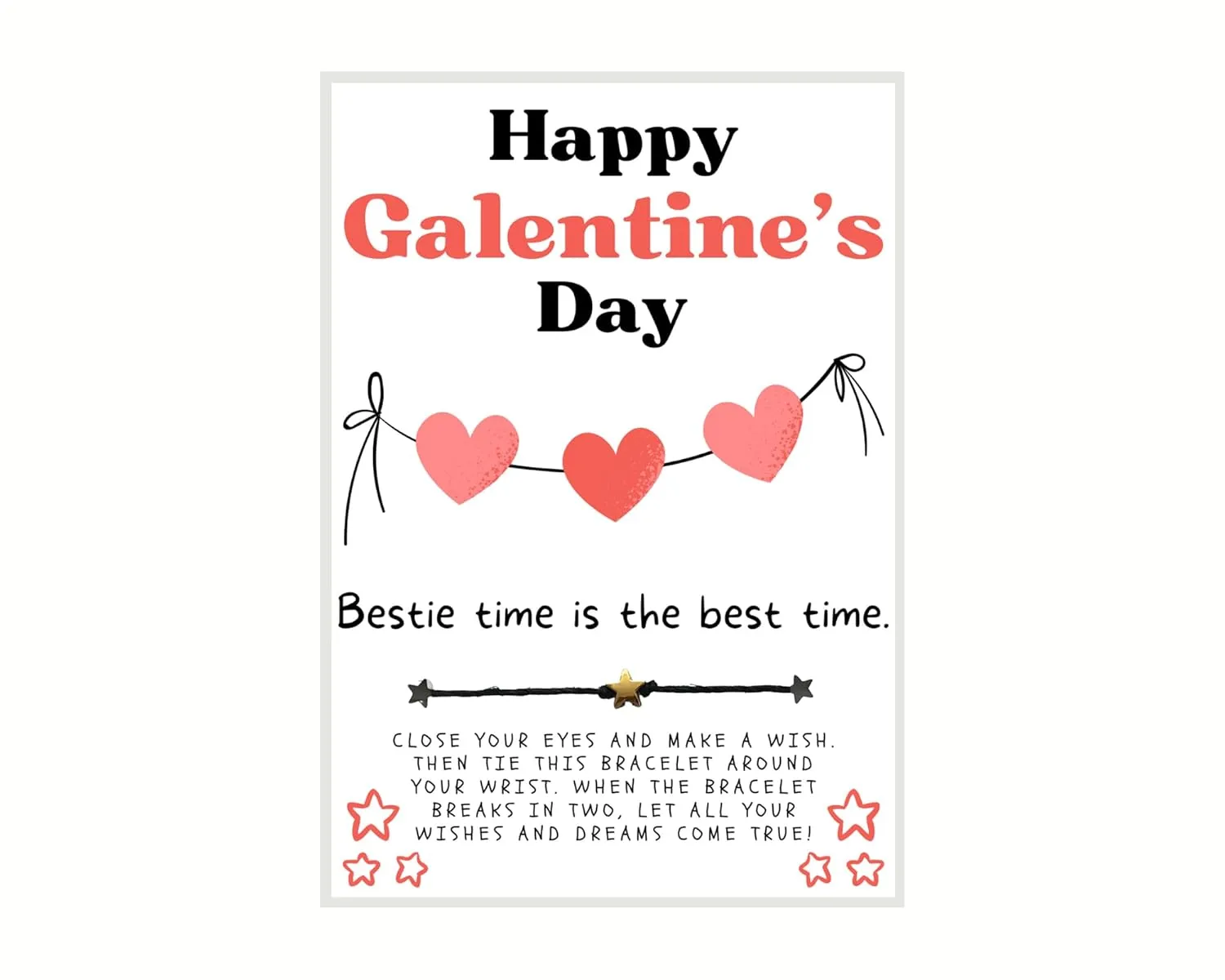 Galentines Day Gift, Galentine Wish Bracelet, Gal Pal Friend Wish Bracelet, Galentine's Party Favor, Celebrate Friendship, Valentine's Day Gift, Bestie Wish Bracelet, Make A Wish, Galentine's Day Gift