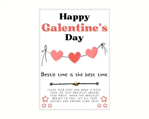 Galentines Day Gift, Galentine Wish Bracelet, Gal Pal Friend Wish Bracelet, Galentine's Party Favor, Celebrate Friendship, Valentine's Day Gift, Bestie Wish Bracelet, Make A Wish, Galentine's Day Gift