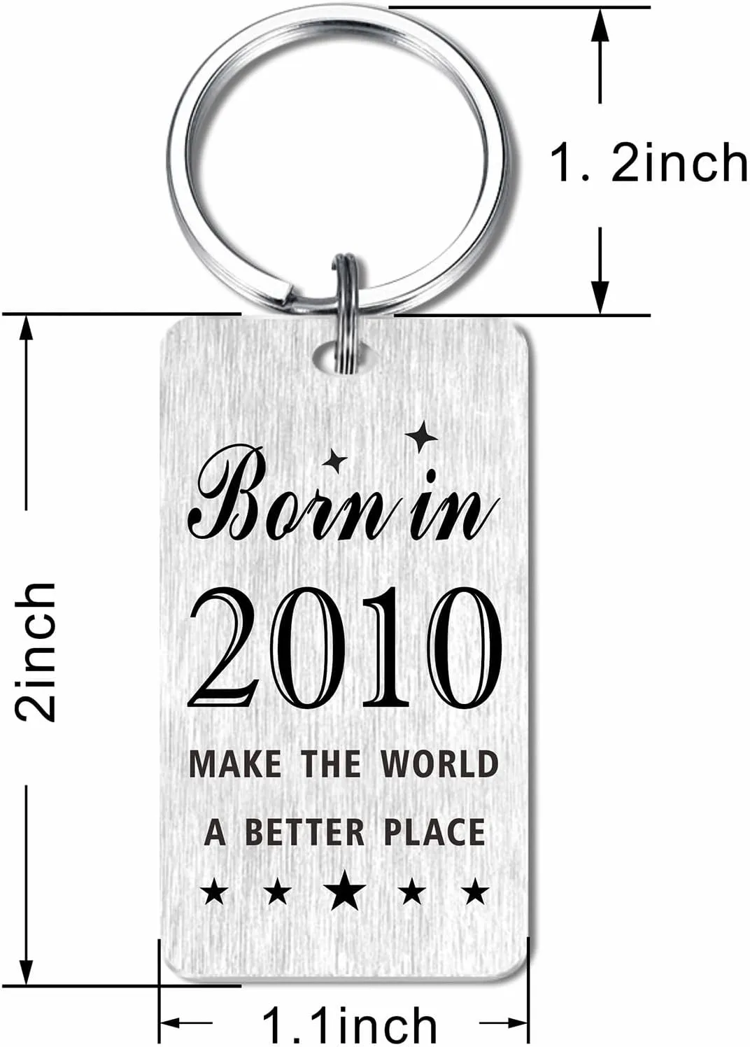 Gezxin Happy Birthday Gifts for Women Men-Personalized Steel Bday Keychain- Make The World A Better Place
