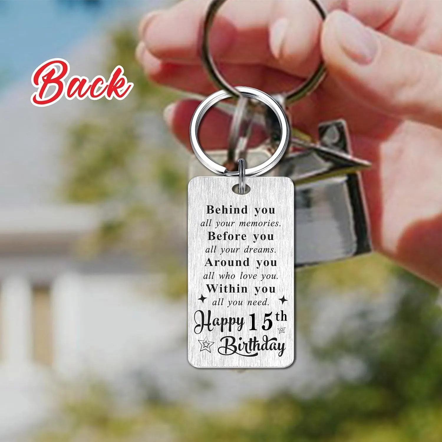 Gezxin Happy Birthday Gifts for Women Men-Personalized Steel Bday Keychain- Make The World A Better Place