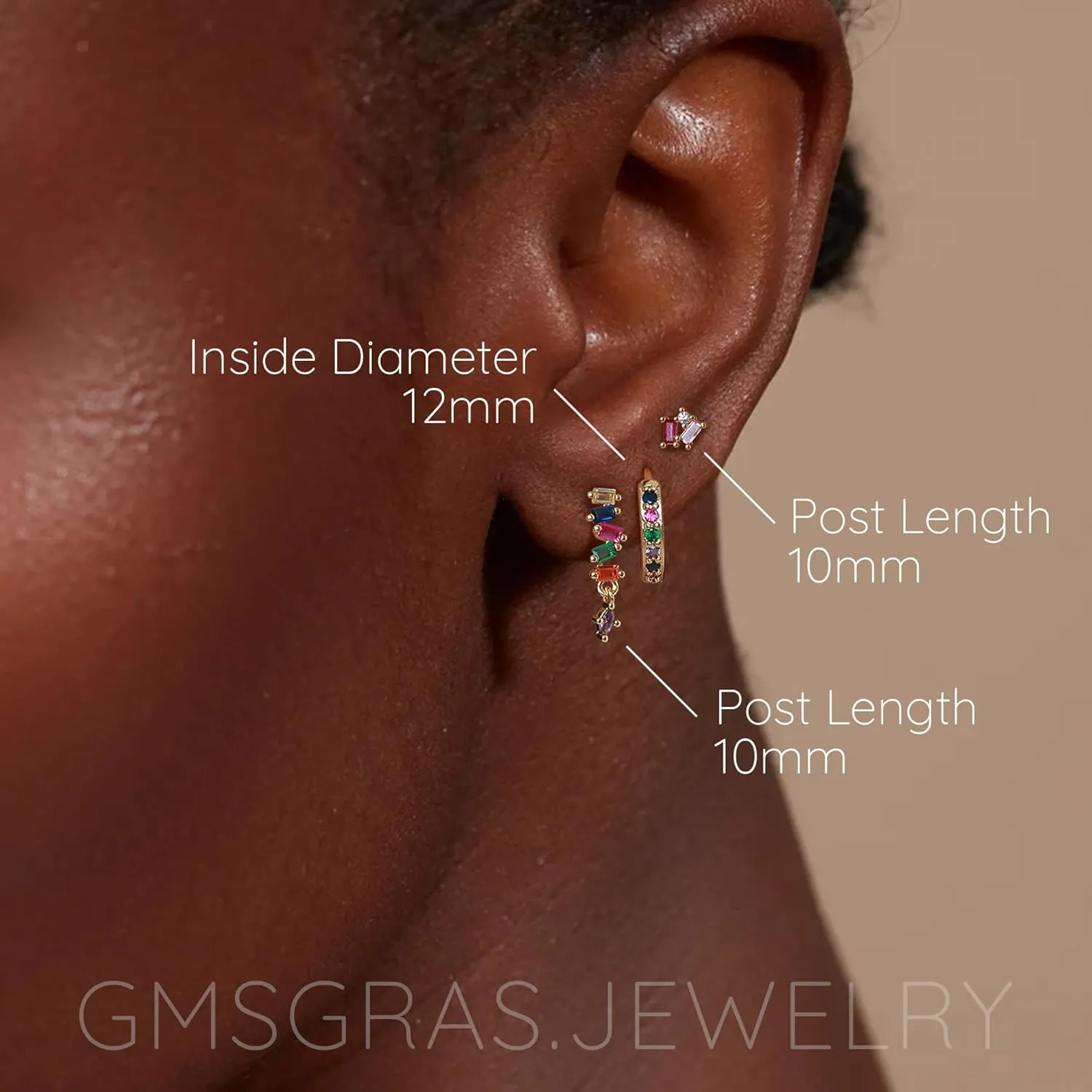 Gold Earrings Stacks Set for Women Trendy, 14k Gold Plated Huggie Stud Hoop Stackable Cartilage Earrings Hypoallergenic Earring Sets Stack for Women Multiple Piercing, Dainty Jewelry Gifts