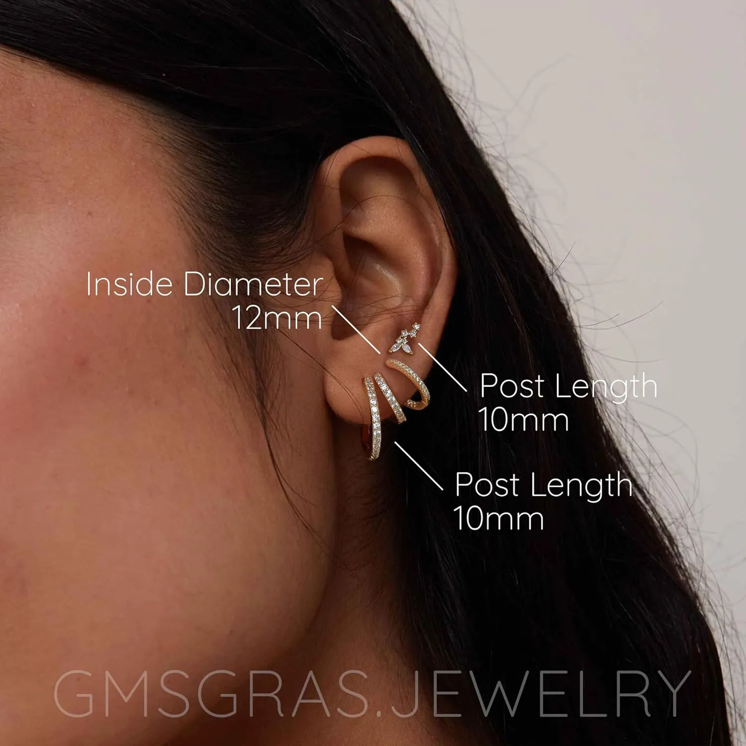 Gold Earrings Stacks Set for Women Trendy, 14k Gold Plated Huggie Stud Hoop Stackable Cartilage Earrings Hypoallergenic Earring Sets Stack for Women Multiple Piercing, Dainty Jewelry Gifts