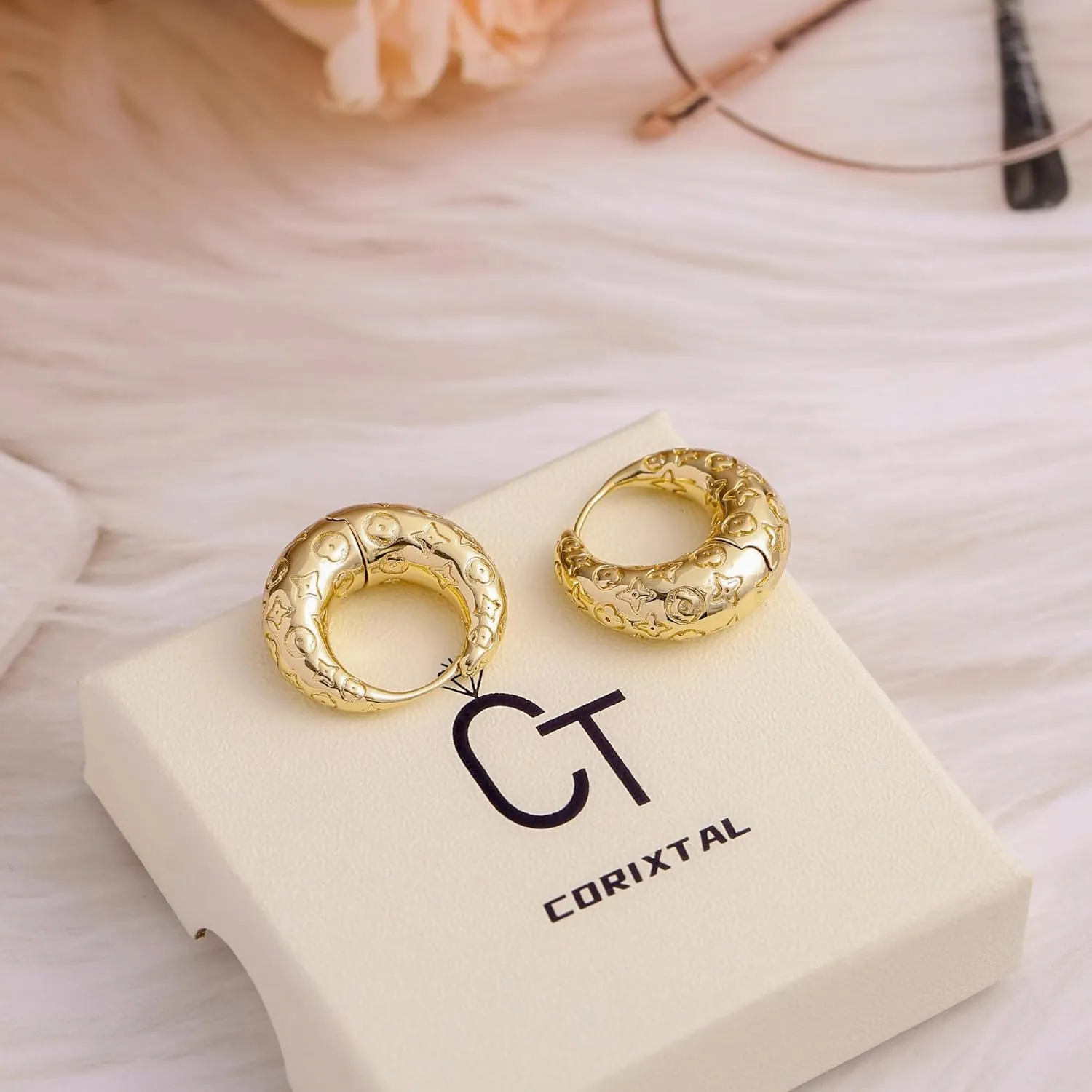 Gold Hoop Earrings For Women Unique Gold Hoops Earrings Trendy Thick Lightweight Cute Dangle Stud Earrings Jewelry Gifts