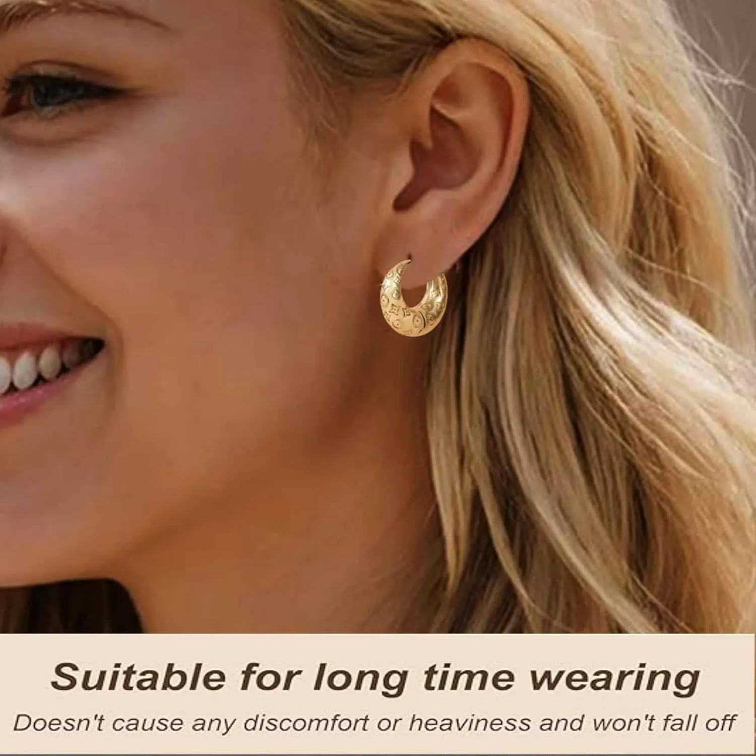 Gold Hoop Earrings For Women Unique Gold Hoops Earrings Trendy Thick Lightweight Cute Dangle Stud Earrings Jewelry Gifts