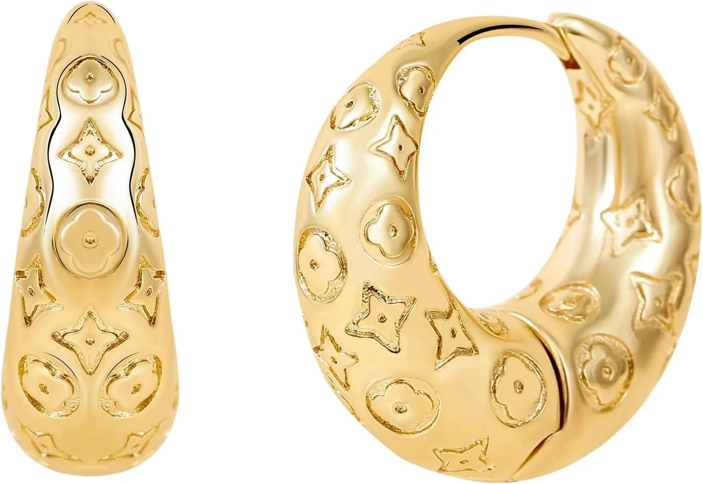 Gold Hoop Earrings For Women Unique Gold Hoops Earrings Trendy Thick Lightweight Cute Dangle Stud Earrings Jewelry Gifts