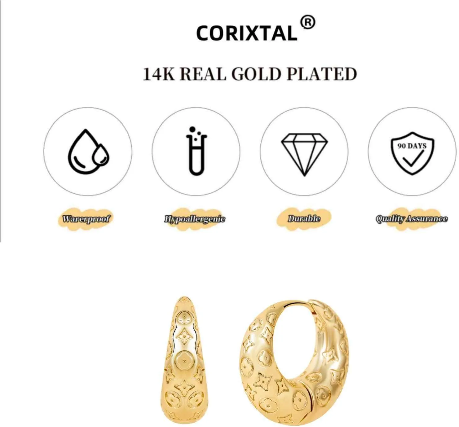 Gold Hoop Earrings For Women Unique Gold Hoops Earrings Trendy Thick Lightweight Cute Dangle Stud Earrings Jewelry Gifts