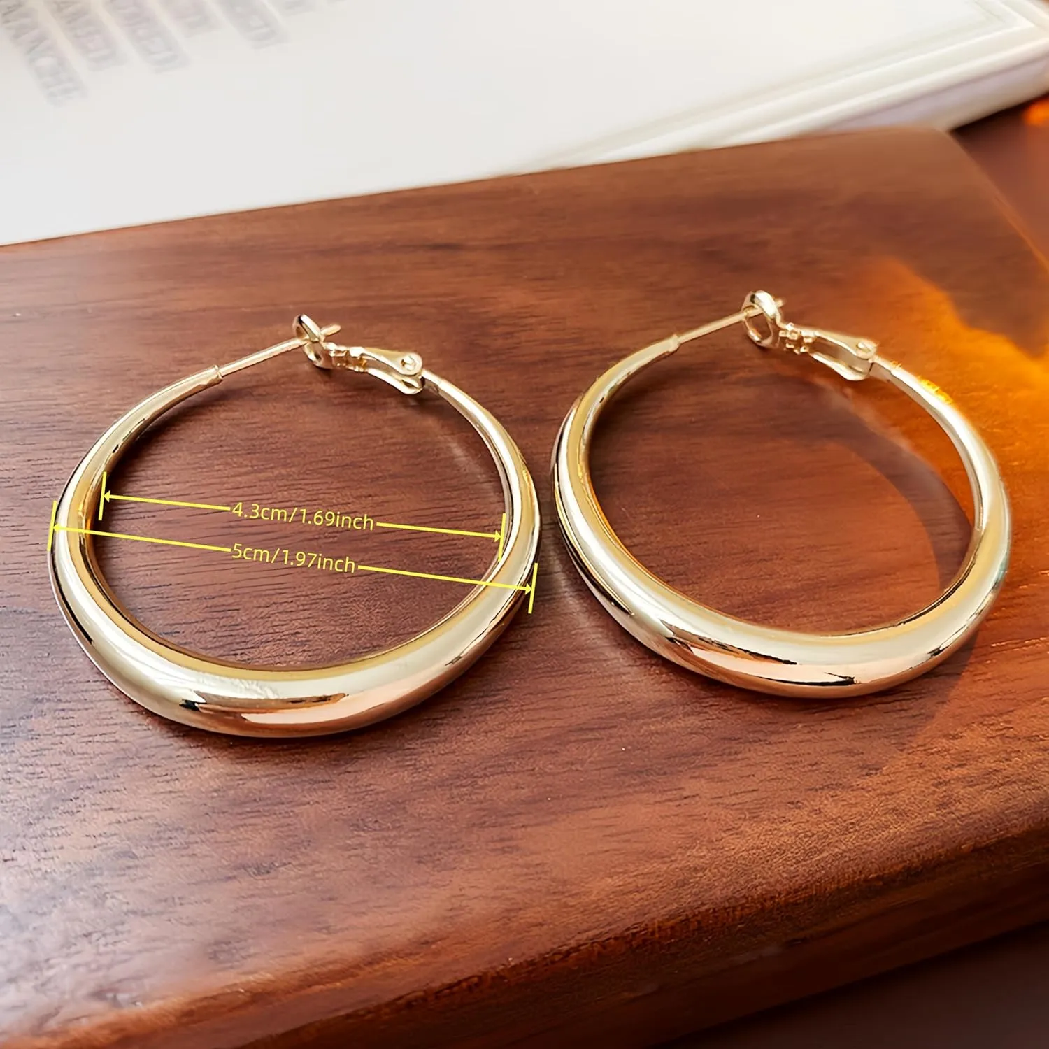 Gold Plated Stud and Dangle Earrings Set, Hypoallergenic Lightweight Minimalist Design
