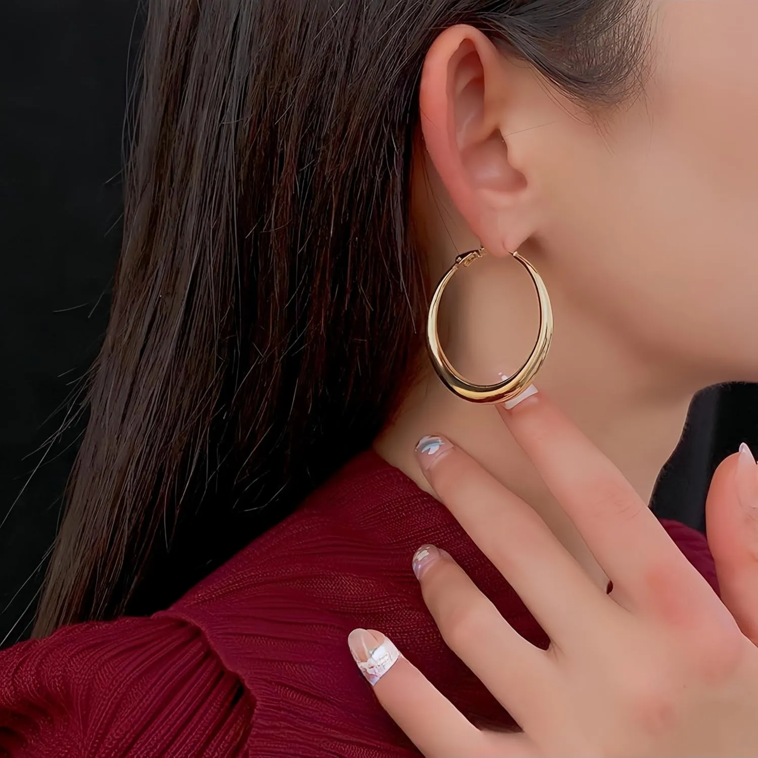 Gold Plated Stud and Dangle Earrings Set, Hypoallergenic Lightweight Minimalist Design