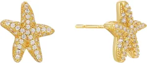 Gold Seashell Earrings for Women, 18K Gold Plated Starfish Sea Shell Stud Earring Trendy Summer Ocean Beachy Earrings Dangle Drop Jewelry Gift