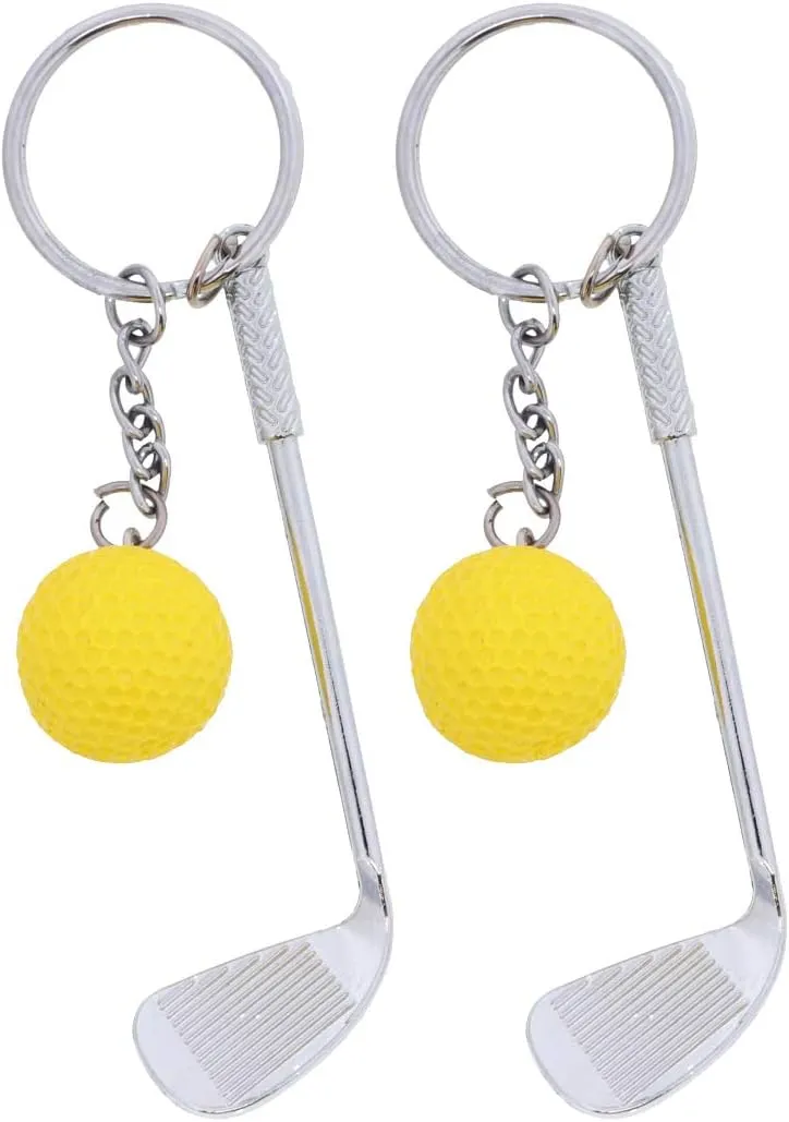 Golf Club and Ball Keychain Backpack Charm Sports Lover - Set of 2