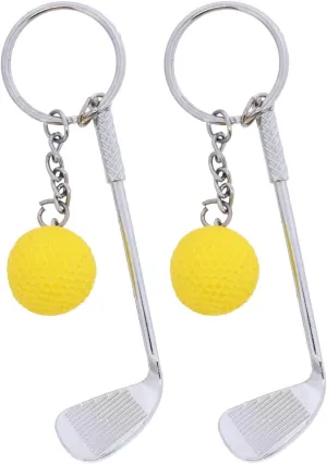 Golf Club and Ball Keychain Backpack Charm Sports Lover - Set of 2