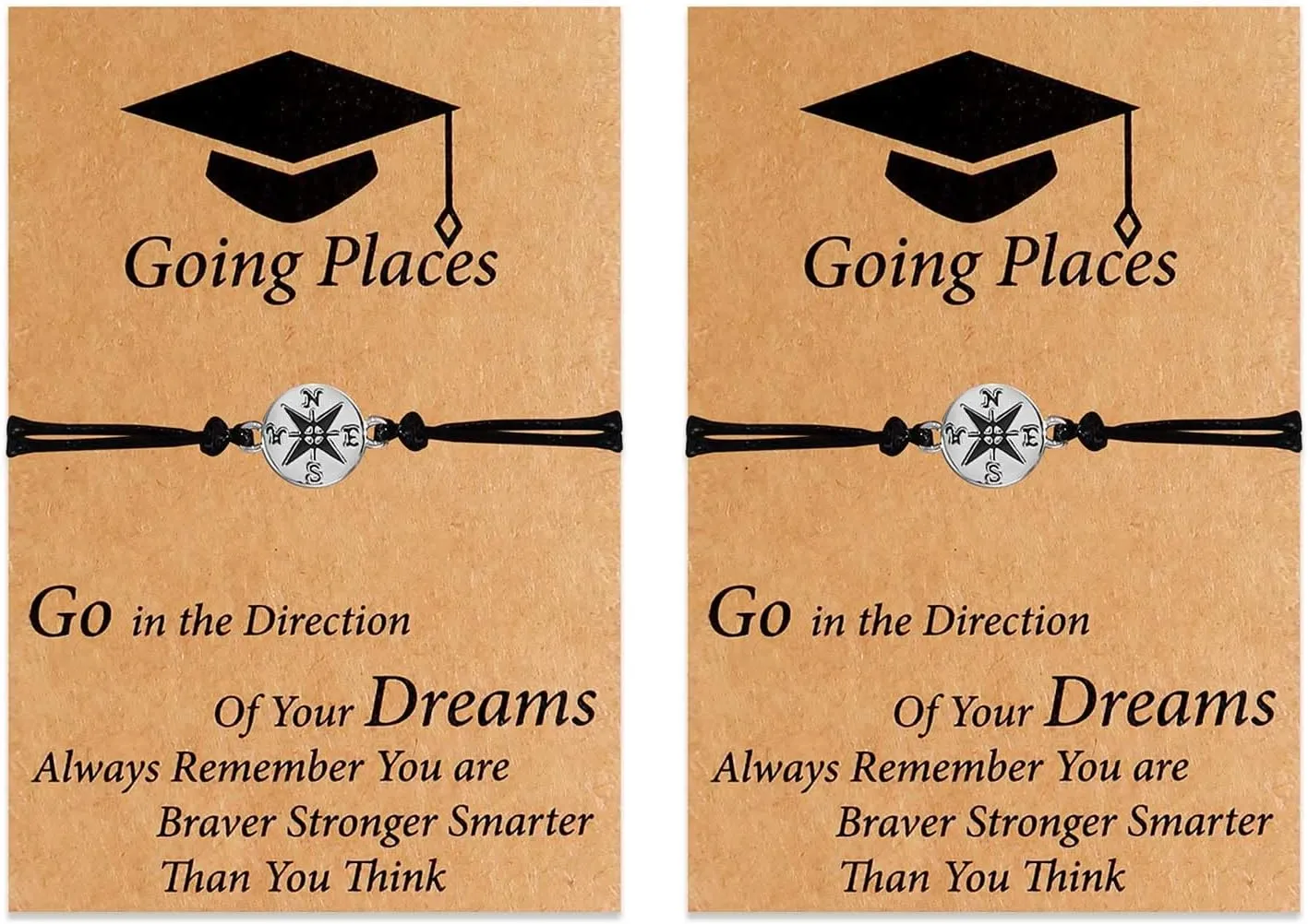 Graduation Gifts for Her/Him Graduation Bracelet Class of 2025 Compass Bracelets High School College Masters Degree Graduate Gifts for Classmates Friends