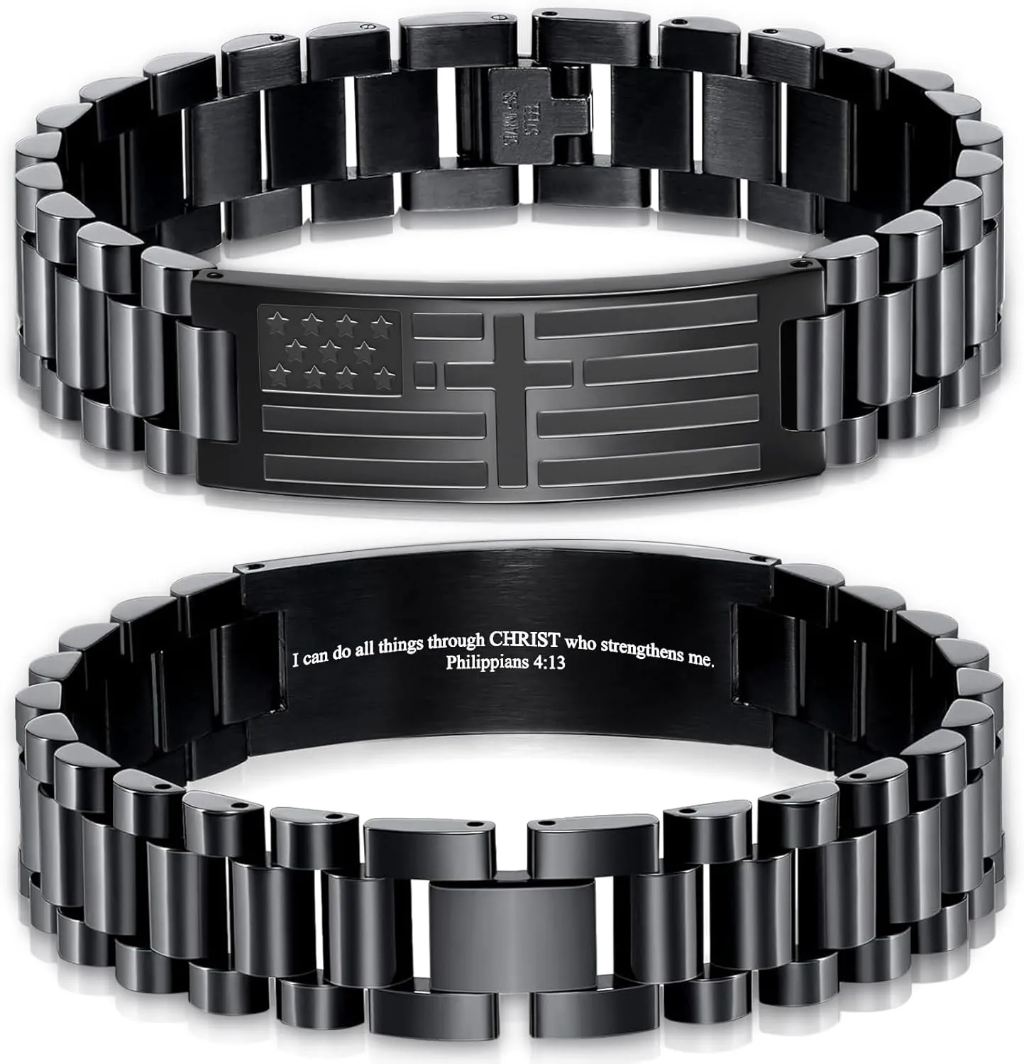 Graduation Gifts for Him,Bracelets for Men American Flag Cross Bible Verse Bracelet Christmas Birthday Christian Graduation Gifts for Men Teens,Adjustable Size
