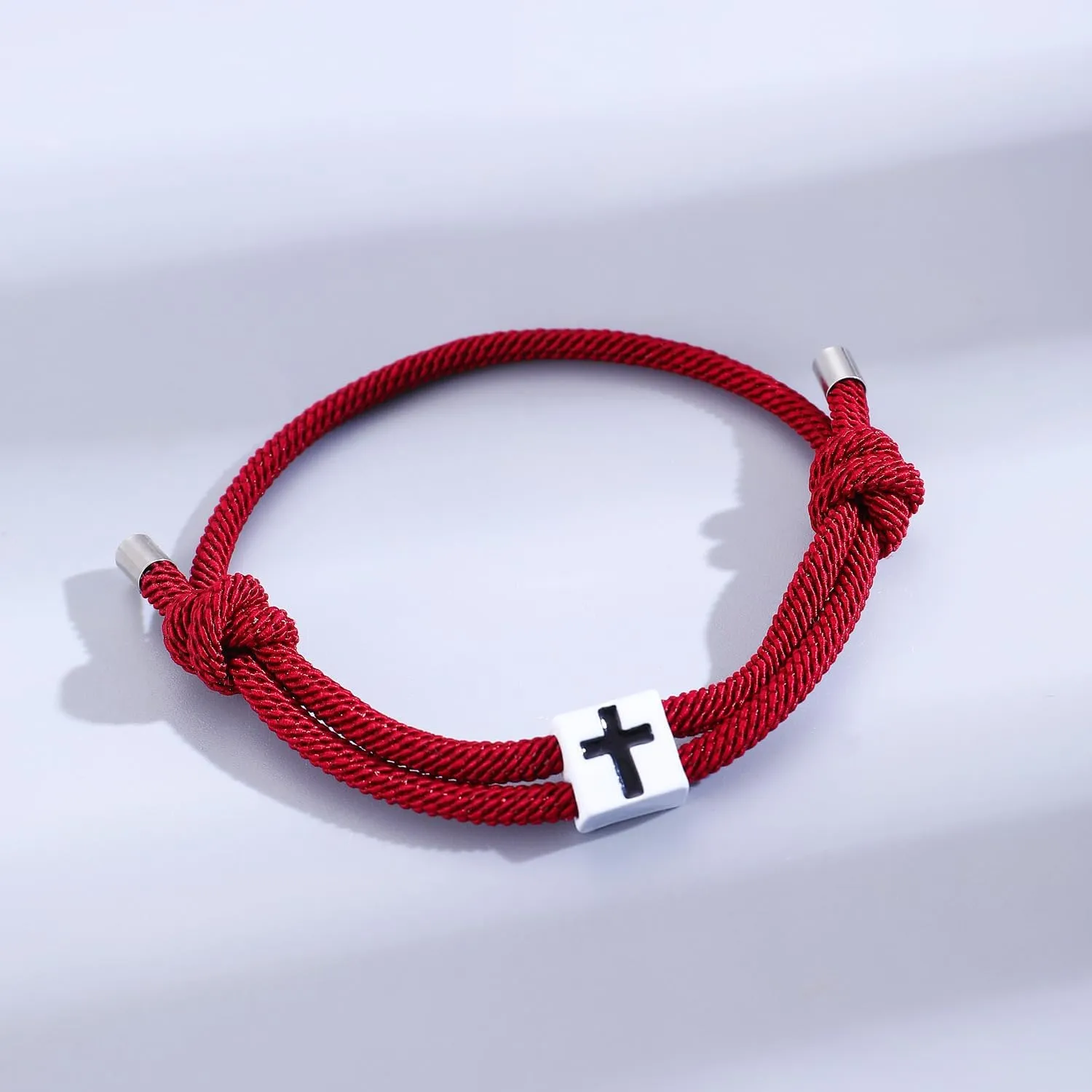 Handmade Adjustable Christian Cross Braided Rope Bracelet Multicolor ross Woven String Bracelets for Women Men Lucky Protection Religious Faith Jewelry Gifts