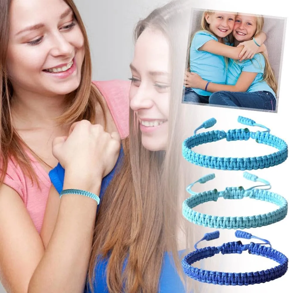 Handmade Blue Friendship Bracelets for Women  Adjustable, Beaded and Braided Design, Tibetan String Bracelet for Protection and Good Luck, Perfect for Celebrating Friendship