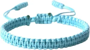 Handmade Blue Friendship Bracelets for Women  Adjustable, Beaded and Braided Design, Tibetan String Bracelet for Protection and Good Luck, Perfect for Celebrating Friendship