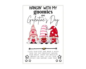 Hangin' With My Gnomies... Wish, Wish Bracelet, Gal Pal Friend Wish Bracelet, Galentine Party Favor, Celebrate Friendship, Valentine's Day Gift, Bestie Wish Bracelet, Make A Wish, Galentine's Day Gift