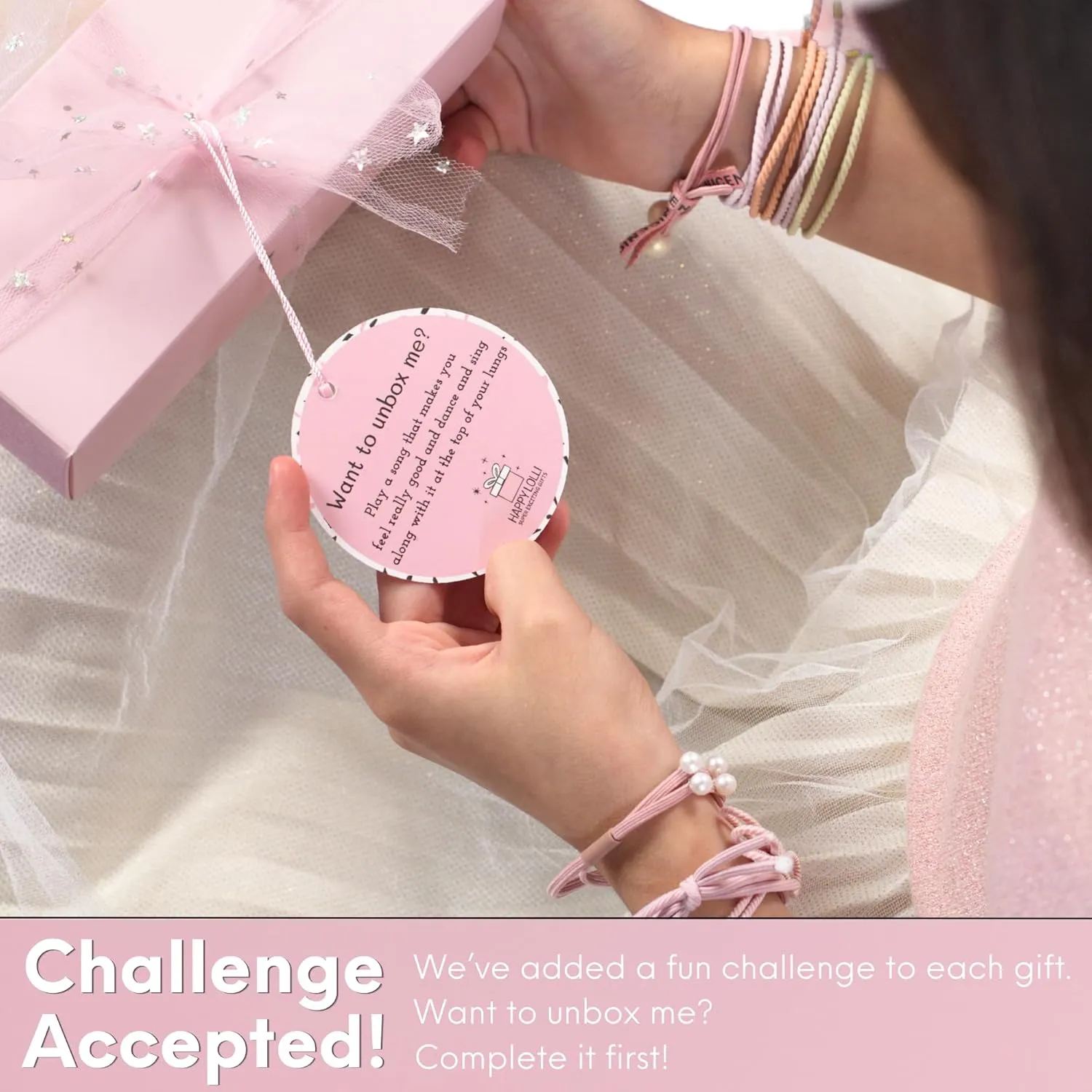 HAPPY LOLLI Gift Basket for Tween & Teen Girls  8 Trendy Gifts with Tasks & Empowering Cards  Great for Birthdays.