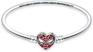 HappyStar 925 Sterling Silver Snake Chain Bracelet Fully compatible with Pandora charms, With Mickey Mouse head Clasp Charm Bracelets Gifts for Teen Women