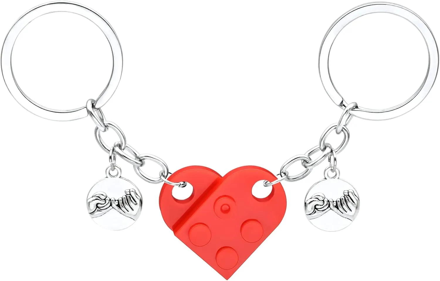 Heart Keychain for Couples Friendship, Matching Brick Keychains Set for Girlfriend, Boyfriend, Boys Girls Sweet Gifts