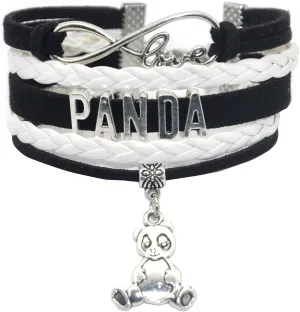 HHHbeauty Infinity Panda Bracelet Bear Panda Cuff Charm Bracelet Panda Jewelry For Women, Men, Adult Panda Lovers