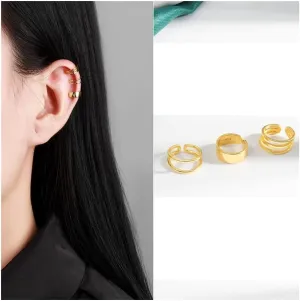 Hoops Fashion Non-Piercing Ear Cuff Small 3 Pcs Set Ear Clips Earrings for Women Jewelry Hoop Earrings (Metal Color : 07)