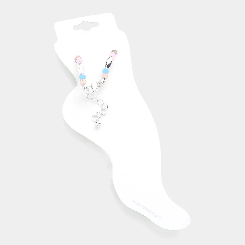 iLLASPARKZ Antique Metal Shell Charm Beaded Anklet