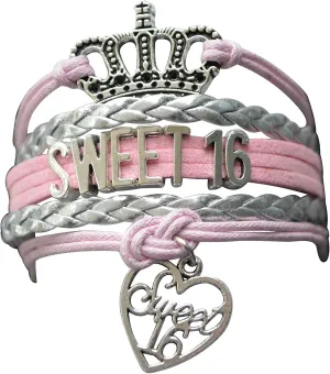 Infinity Collection Sweet 16 Charm Bracelet- Girls Sweet Sixteen Jewelry, Sweet 16 Birthday Bracelet, Birthday Gift For Girls