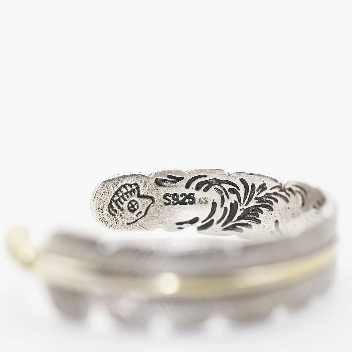 Innocence S999 Antique Silver Plated Wide Feather Cuff Bracelet For Men Women Adjustable Retro Twisted Feathers Bracelets Gift Jewelry