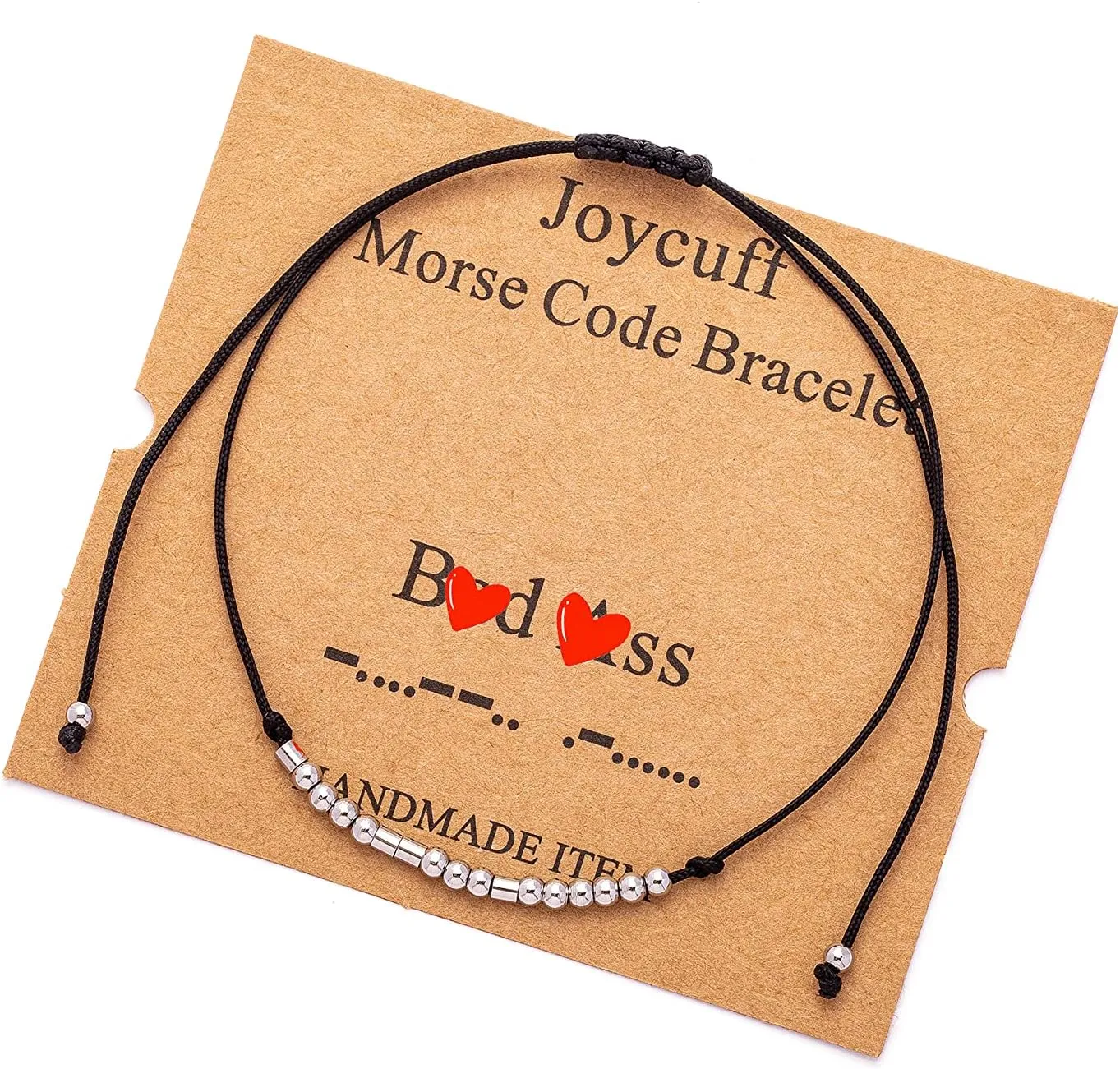 JoycuFF Morse Code Bracelets for Women Funny Inspirational Jewelry Gifts for Her Mom Daughter Sister Best Friend Adjustable Silk Beaded Wrap Bracelet 