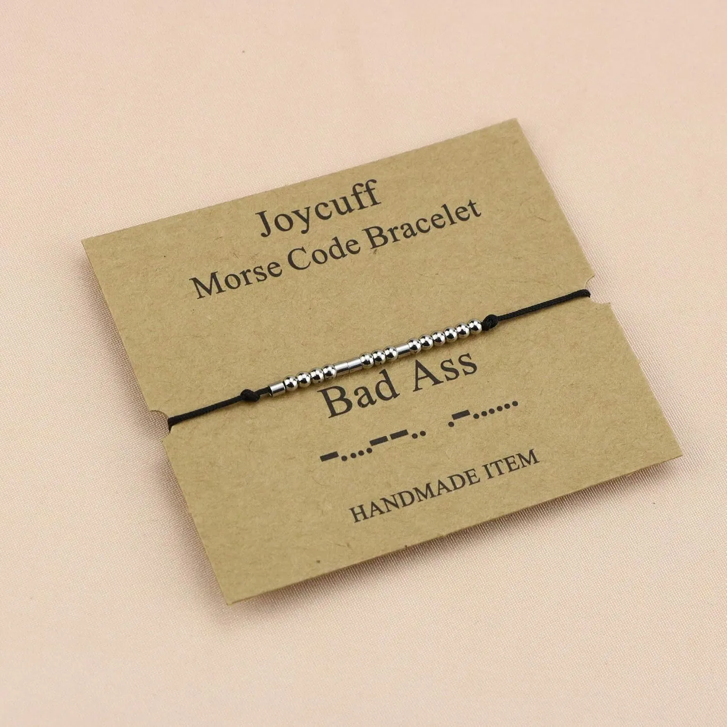 JoycuFF Morse Code Bracelets for Women Funny Inspirational Jewelry Gifts for Her Mom Daughter Sister Best Friend Adjustable Silk Beaded Wrap Bracelet 