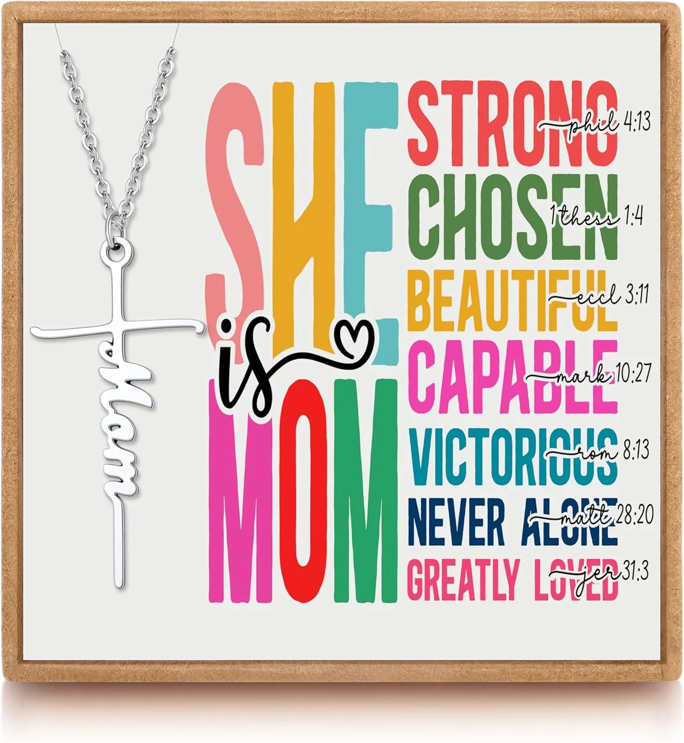 JoycuFF Mother's Day Birthday Religious Necklace Gifts for Women Cross Pendant Necklace for Mother Nana