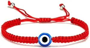 kelistom Handmade String Evil Eye Bracelet for Women Men Black Red Thread Adjustable Bracelets Minimalist Jewelry