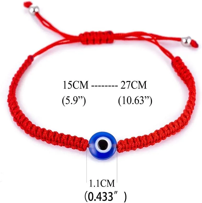 kelistom Handmade String Evil Eye Bracelet for Women Men Black Red Thread Adjustable Bracelets Minimalist Jewelry