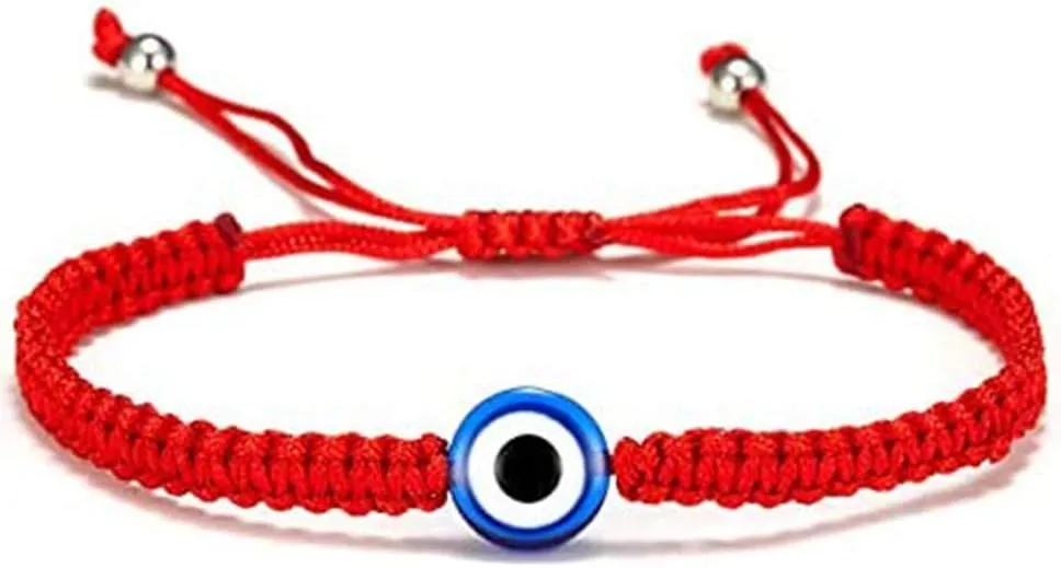 kelistom Handmade String Evil Eye Bracelet for Women Men Black Red Thread Adjustable Bracelets Minimalist Jewelry