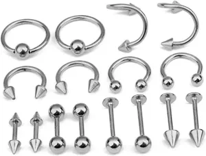 KESYOO Tongue Ring Studs Nose Jewelry Piercing Jewelry Body Jewlery Women Piercing Jewellery Tongue Bar Black