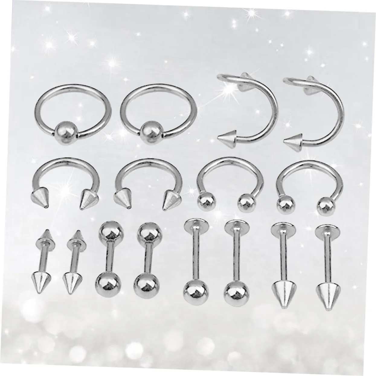 KESYOO Tongue Ring Studs Nose Jewelry Piercing Jewelry Body Jewlery Women Piercing Jewellery Tongue Bar Black