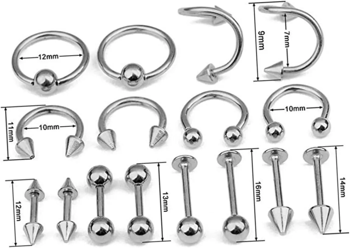 KESYOO Tongue Ring Studs Nose Jewelry Piercing Jewelry Body Jewlery Women Piercing Jewellery Tongue Bar Black