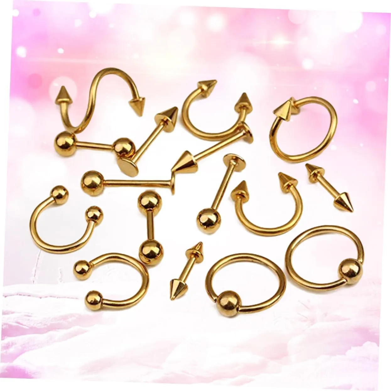 KESYOO Tongue Ring Studs Nose Jewelry Piercing Jewelry Body Jewlery Women Piercing Jewellery Tongue Bar Black