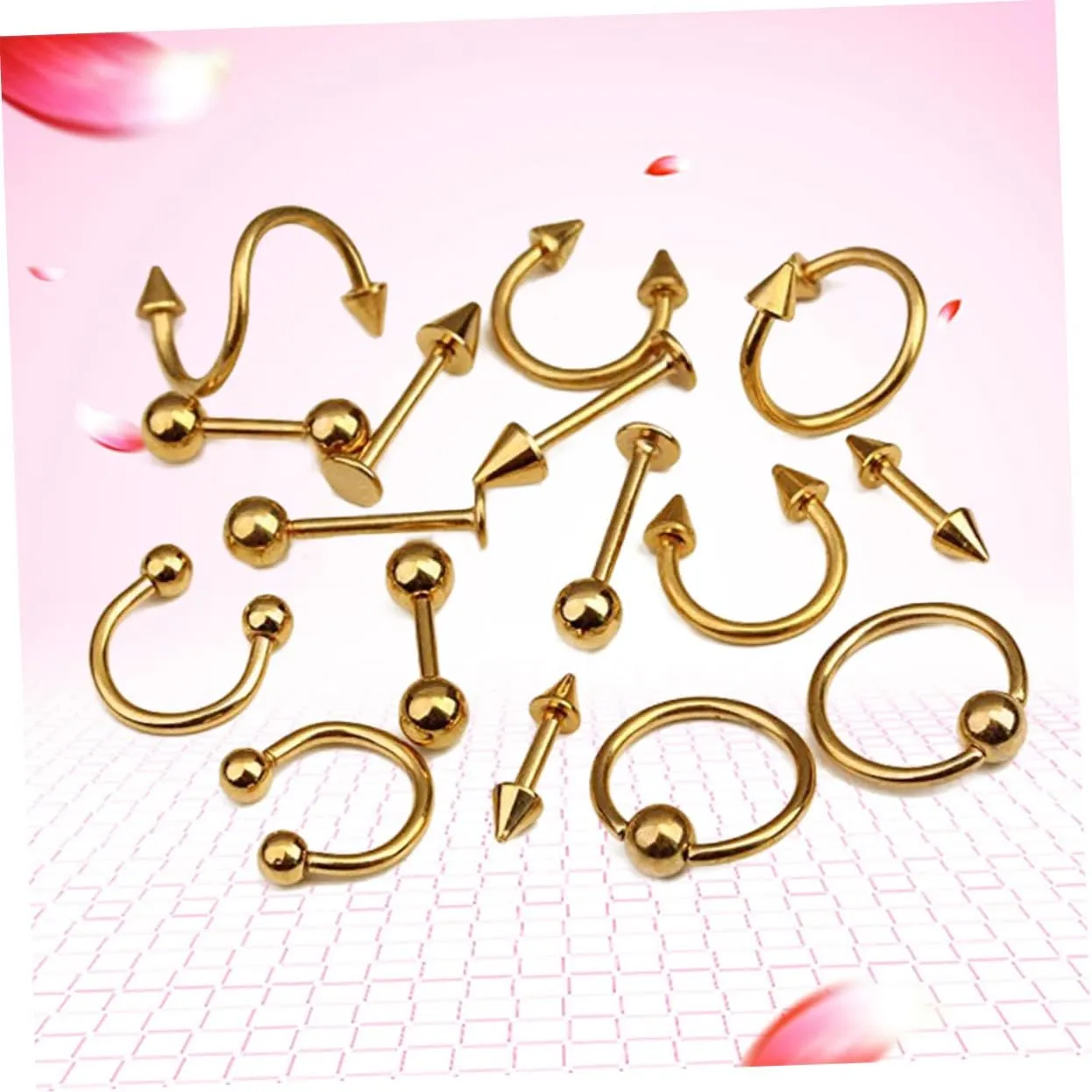 KESYOO Tongue Ring Studs Nose Jewelry Piercing Jewelry Body Jewlery Women Piercing Jewellery Tongue Bar Black